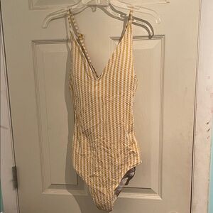 Jessica Simpson Yellow Checkered One Piece Swimsuit